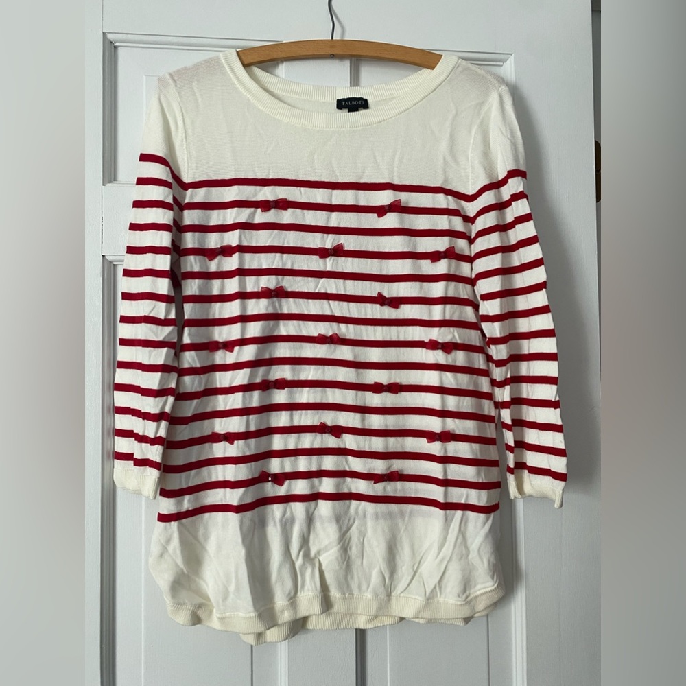 Talbots Red Bows Sweater